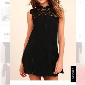 Lulus Hello Doll Black Lace Shift Dress